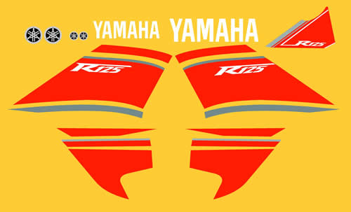 Yamaha R125 decals and graphics set